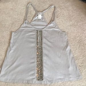 Grey sequined, tank top